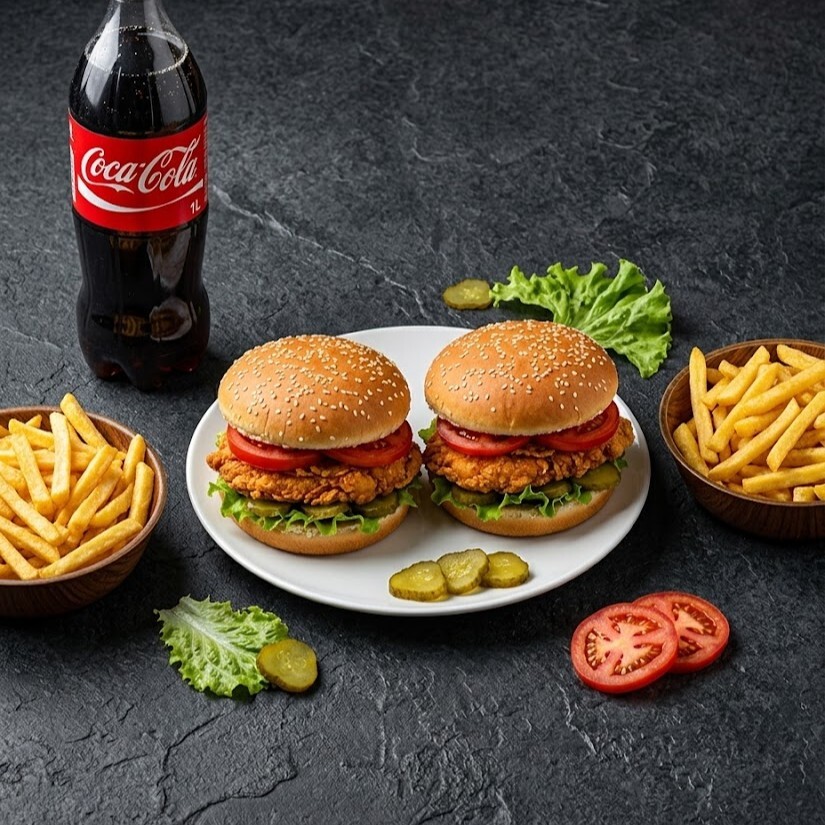 2 Li Chicken Burger Menü
