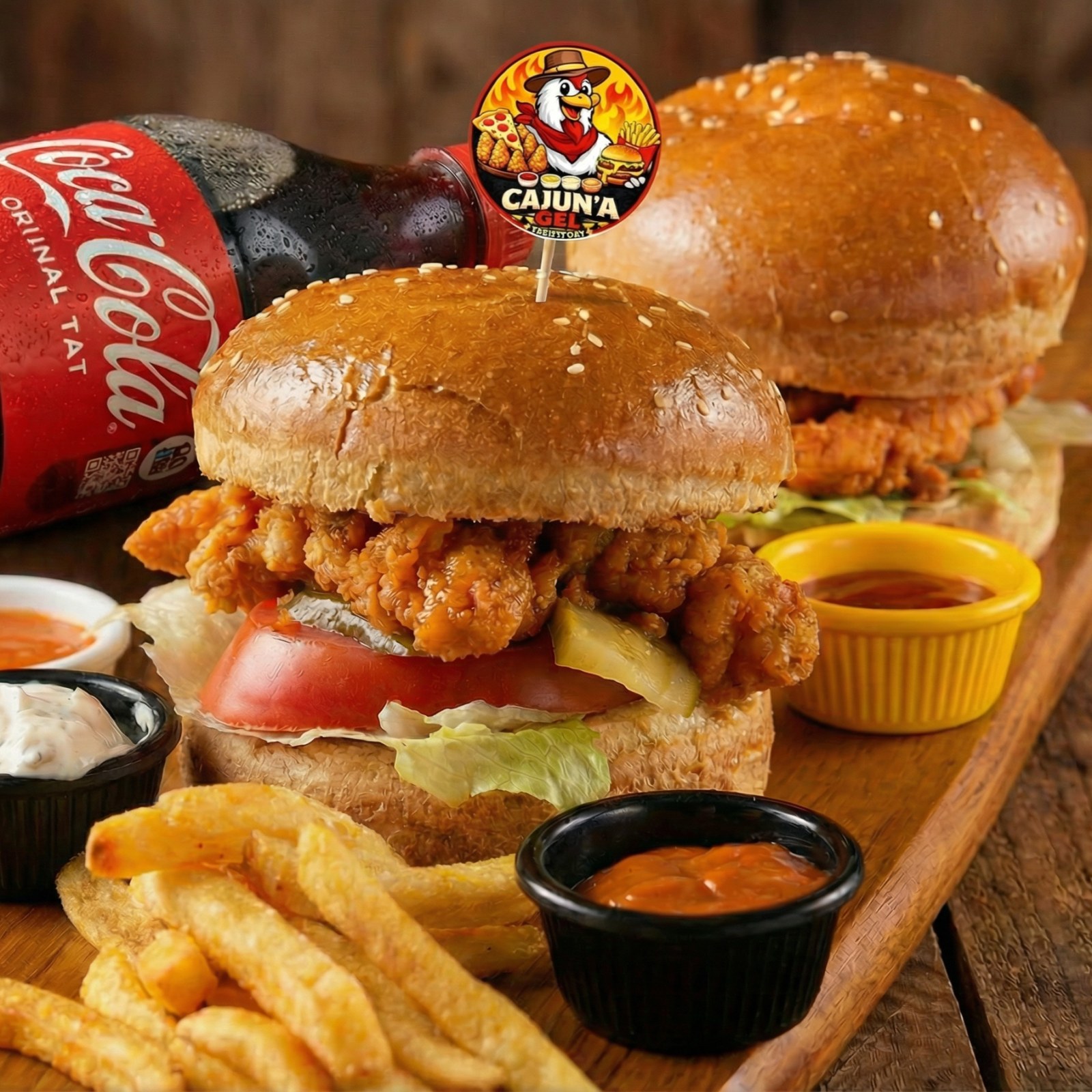 İkili Cajun Burger Menü