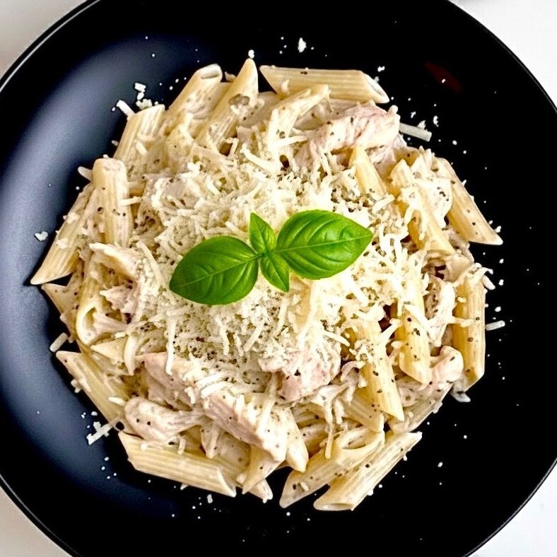 Taze Fesleğenli Hellimli Penne