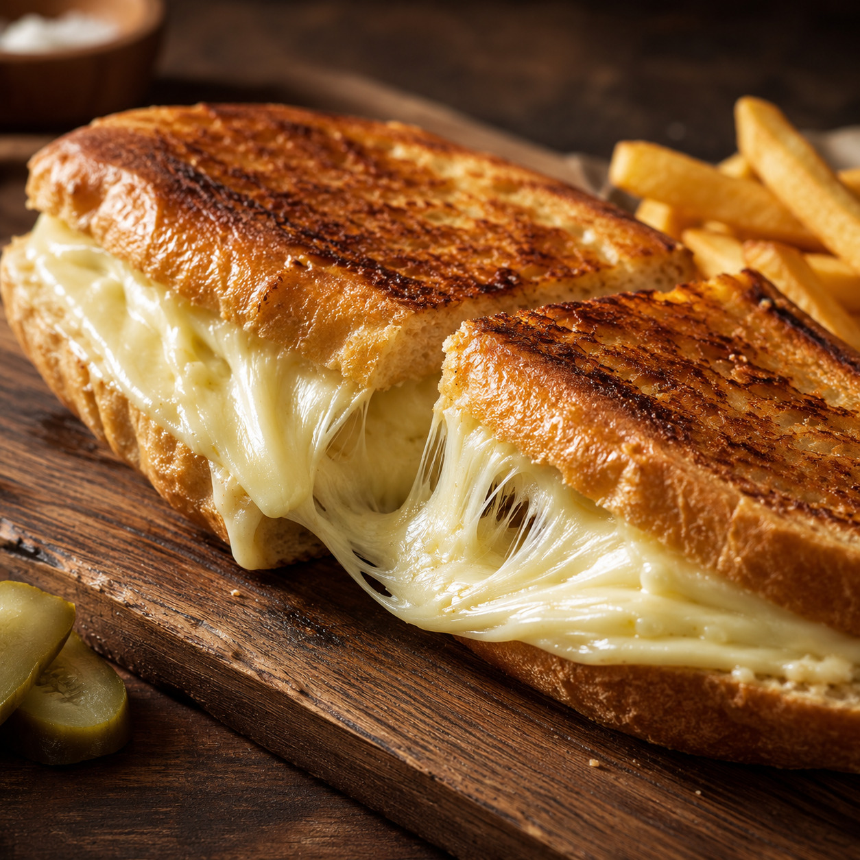 Yarım Ekmek Kaşarlı Tost