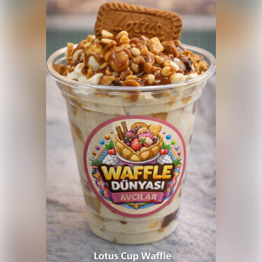 Lotuslu Belçika Bardak Waffle