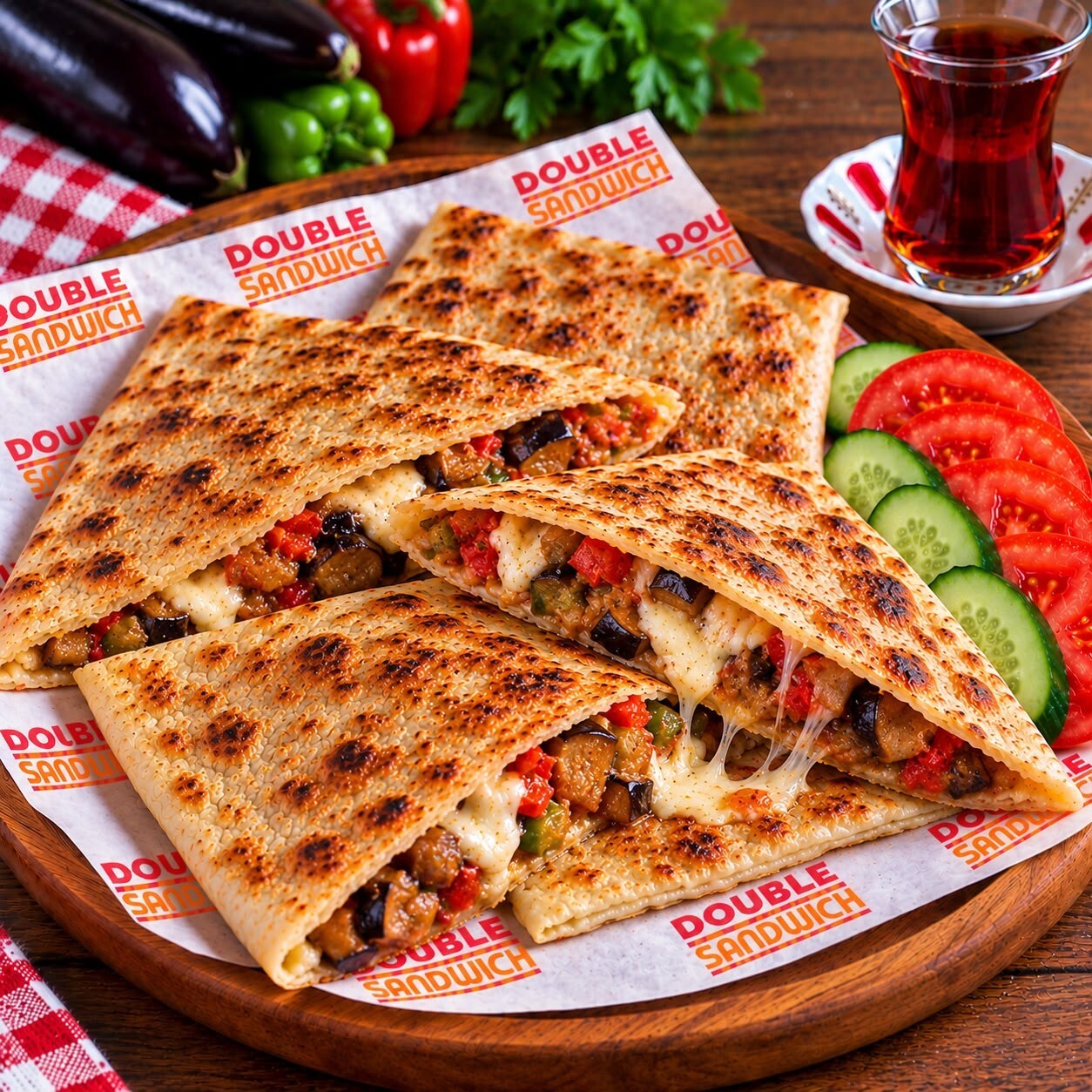 Patlıcanlı Kaşarlı Gözleme