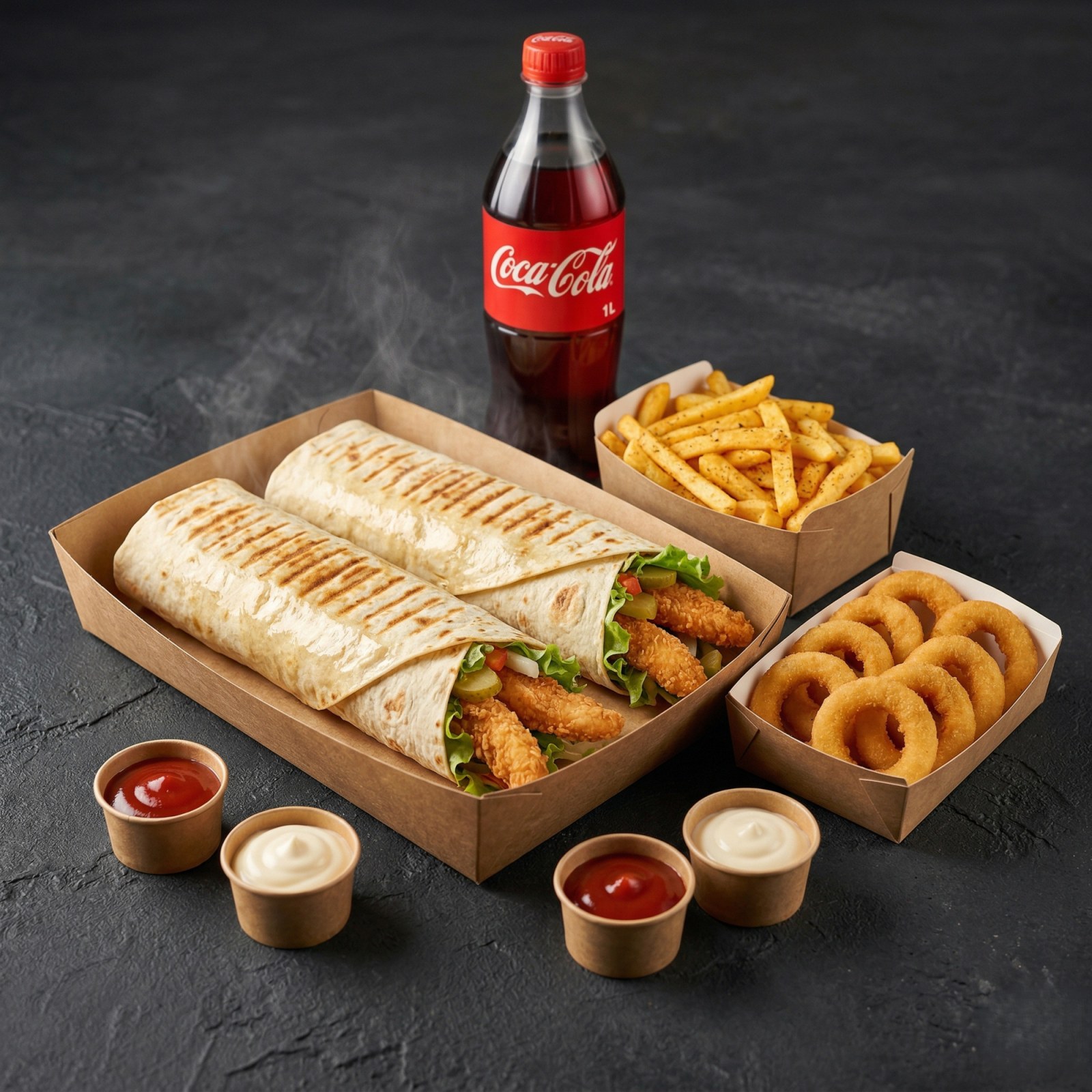 2'li Çıtır Dürüm Menü -Double Crispy Chicken Wrap Menu