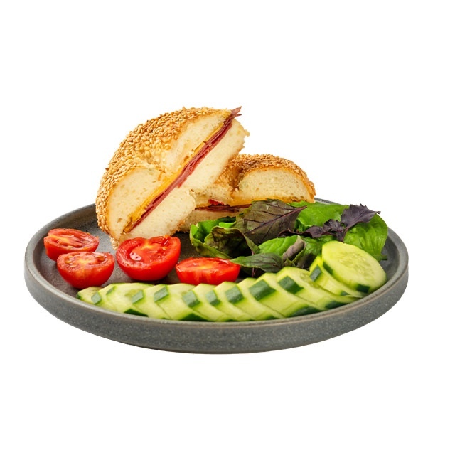 Susamlı Dana Jambonlu Cheddarlı Bagel