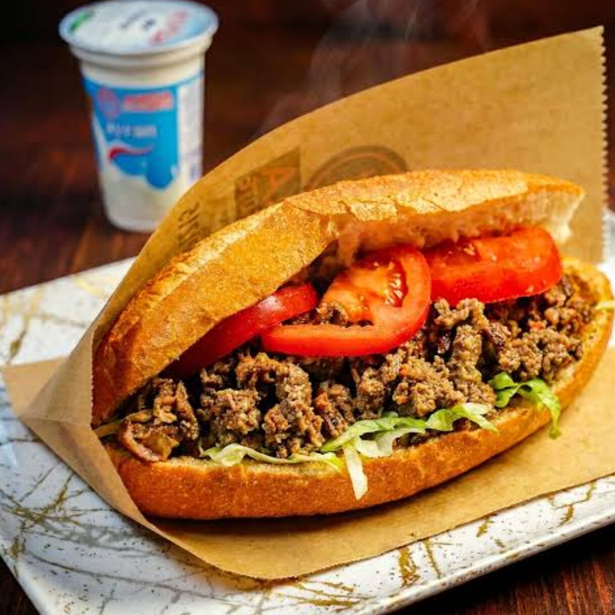 Yarım Ekmek Ciğer + Ayran