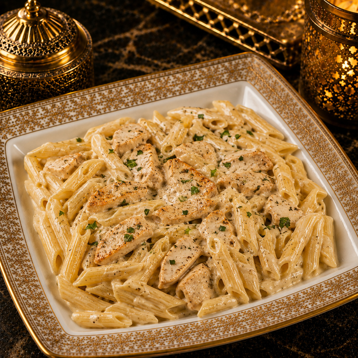 Penne Kremalı Tavuklu