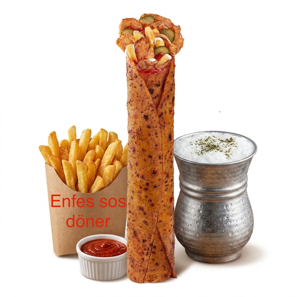 Özel Soslu Hatay Döner [90-100gr ‘patates kızartması ‘ayran