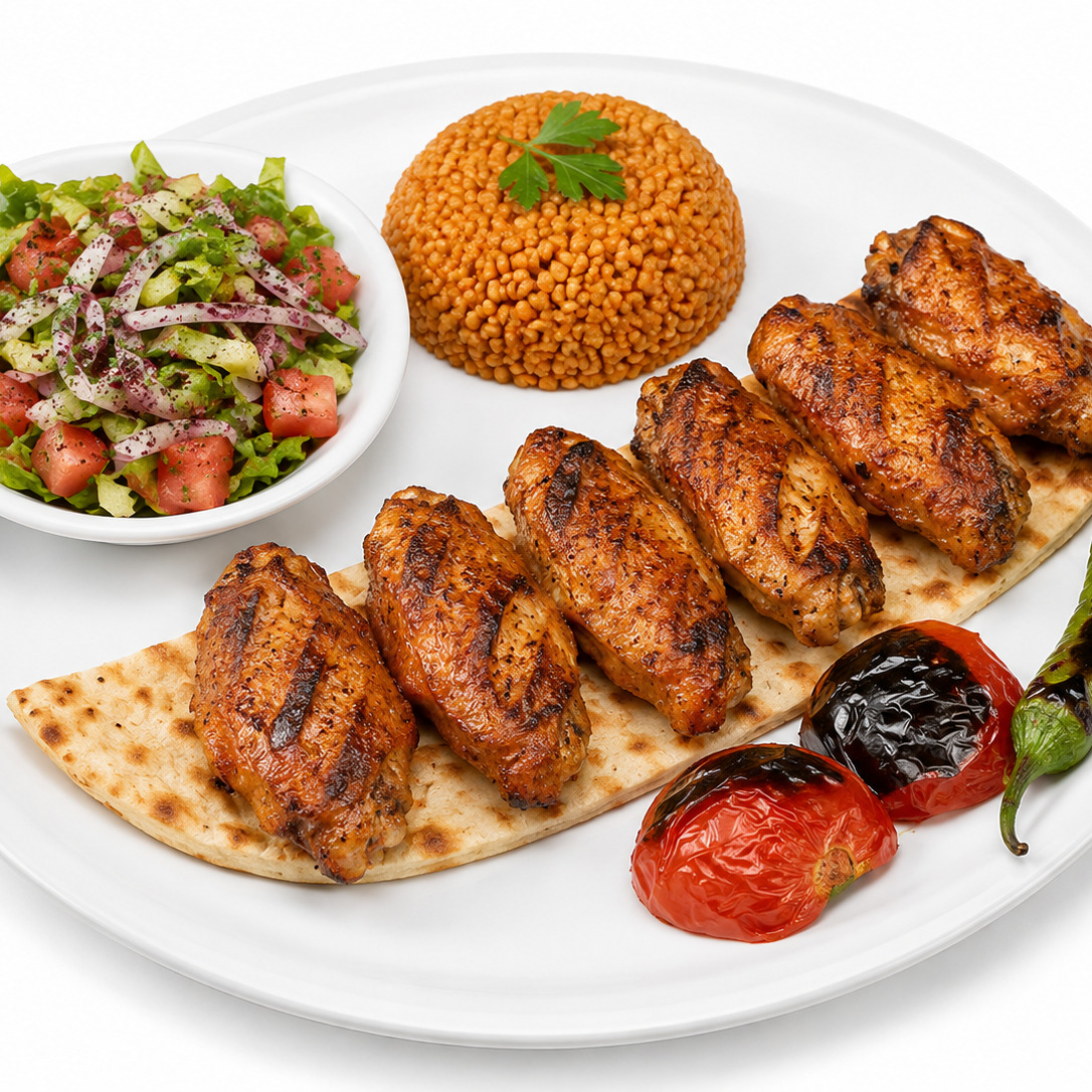 Kanat+Çorba+Ayran+salata+pilav