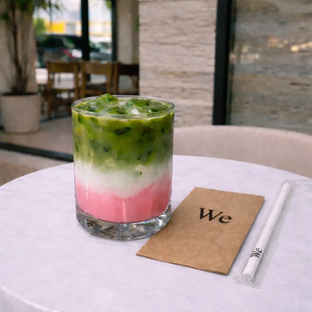 Ice Pink Matcha Latte