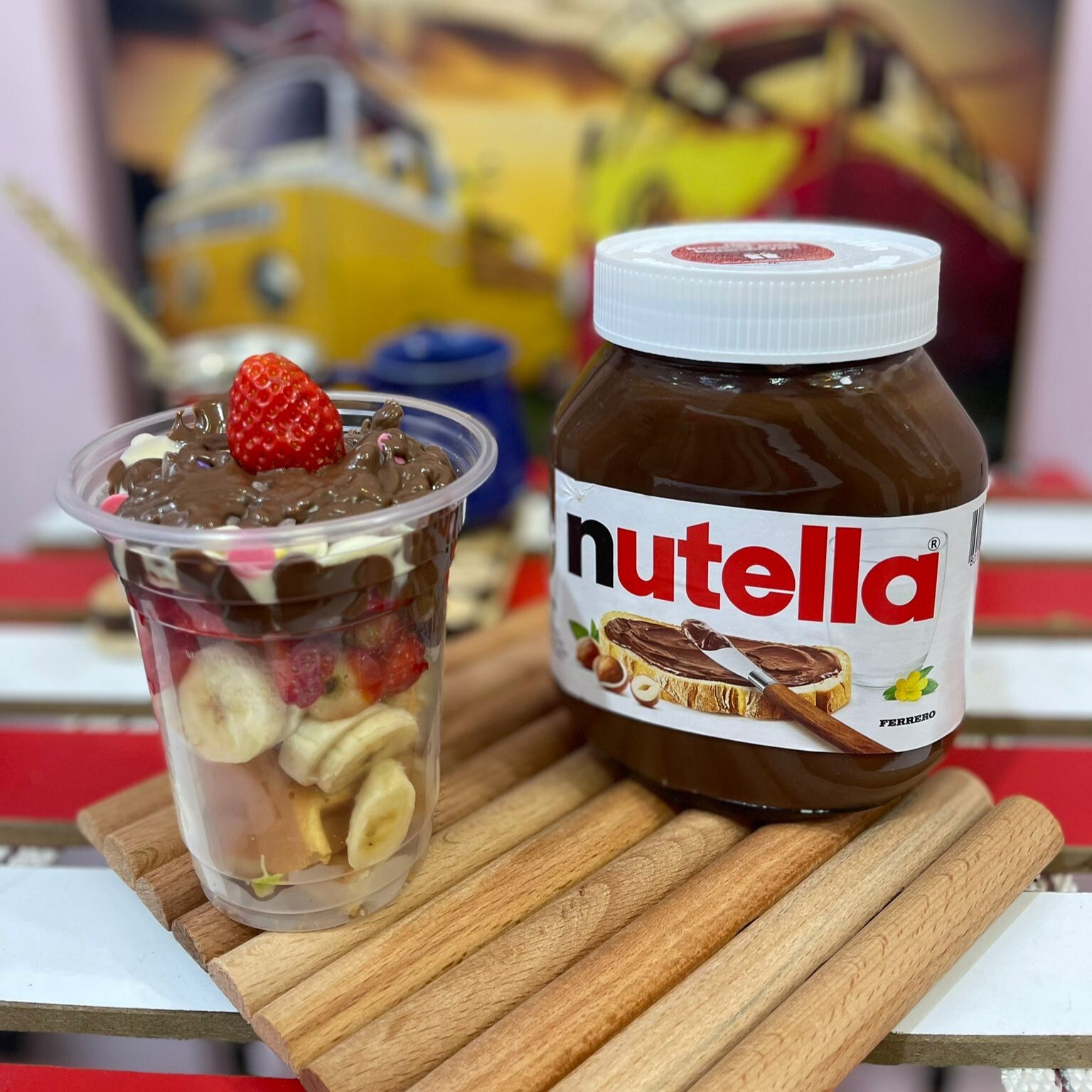 Cup Waffle Muz Çilek