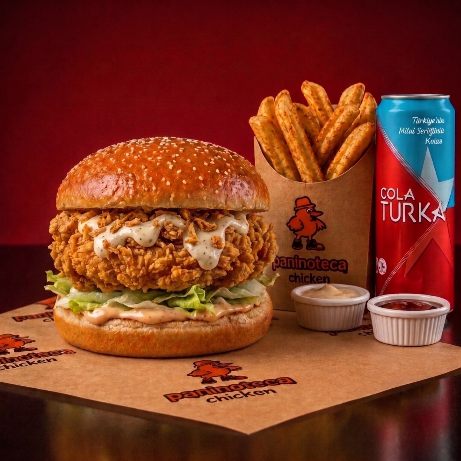 Trüf Chick Fried Burger + Patates + İçecek