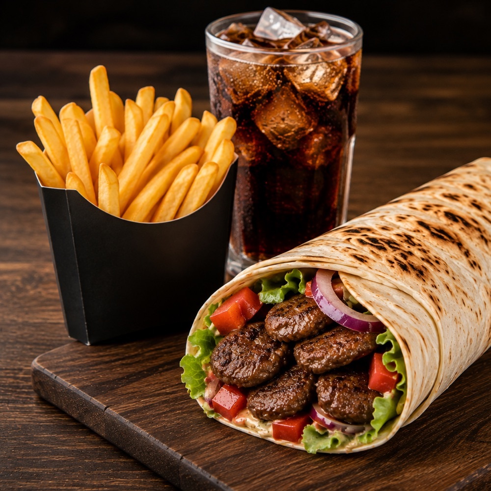 Köfte Menüsü + Patates Kızartması + İçecek