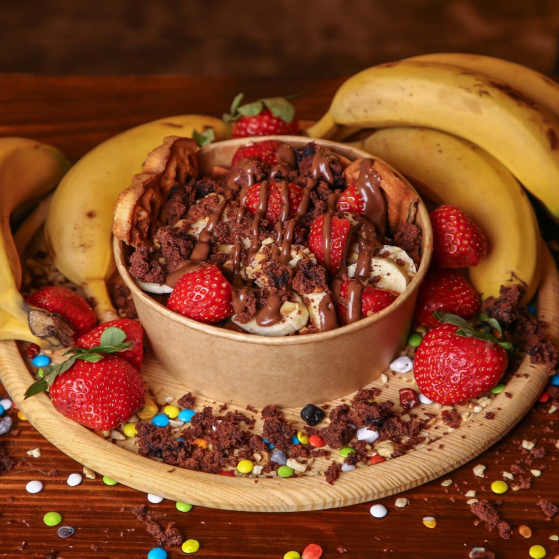 Double Klasik Beyaz Çikolatalı Bowl Waffle