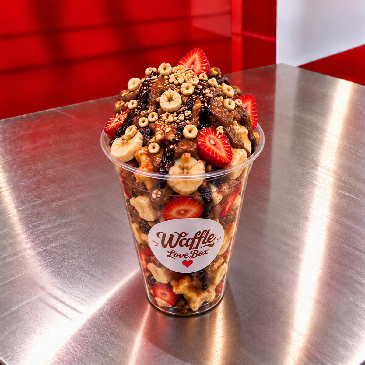 Triple Choco Love Cup Waffle