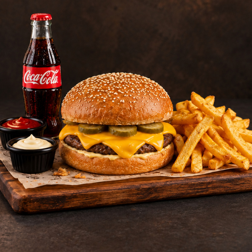 Coca-Cola'lı CheeseBurger Menü