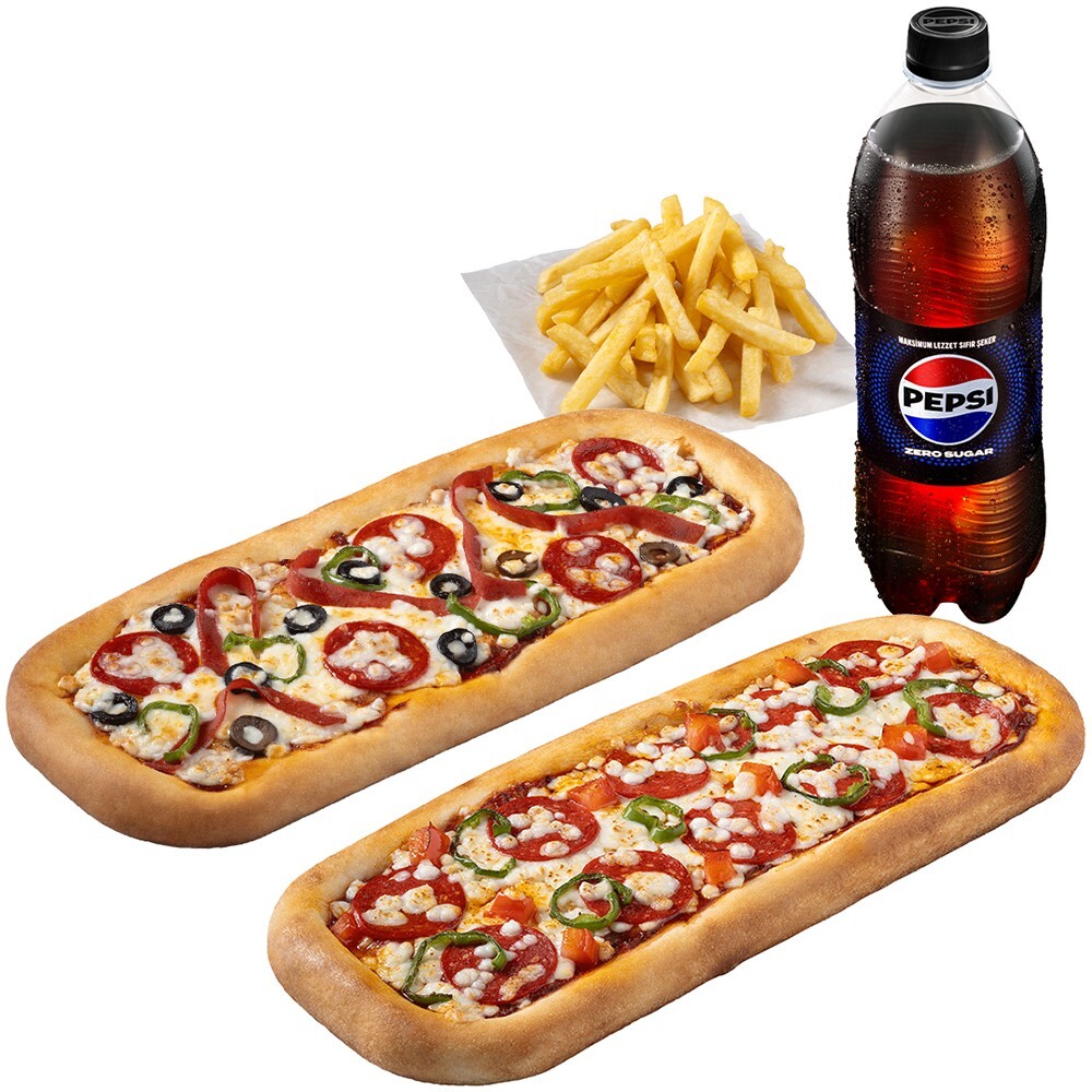 2'li Pan Pizza Menü + Patates