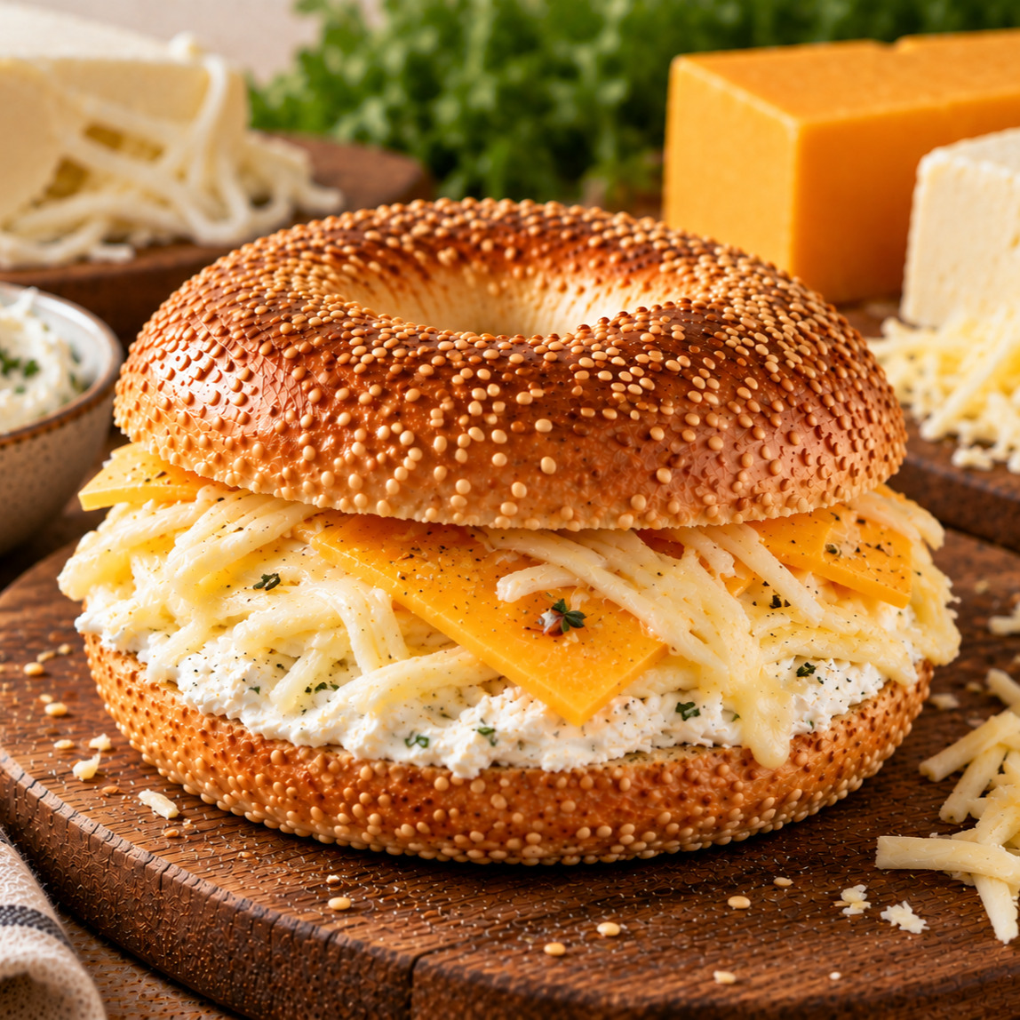 Üç Peynirli Bagel Sandviç