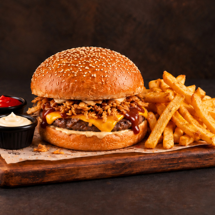 BBQ Burger + Patates Kızartması