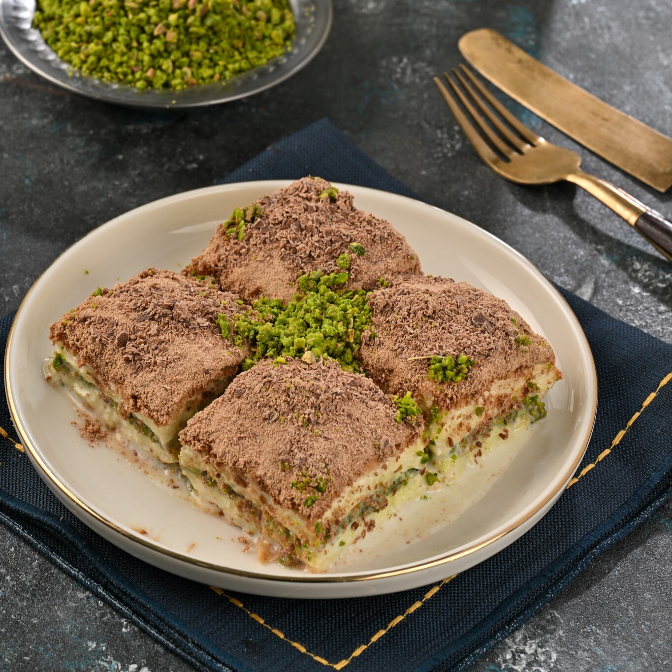 Çikolatalı Fıstıklı Soğuk Baklava