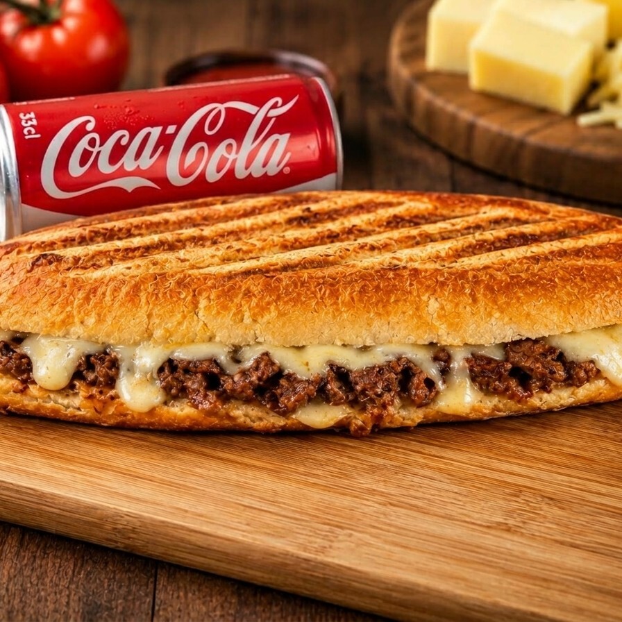 Kavurma Kaşarlı Sanayi Tostu + Coca-Cola