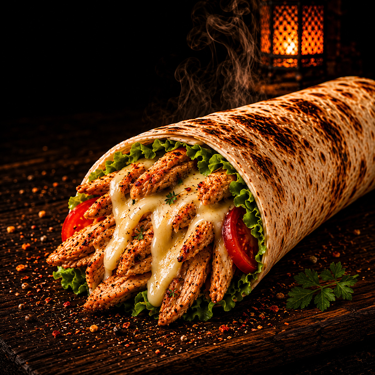 Kaşarlı Tavuk Döner Dürüm