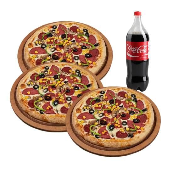 3'lü Karışık Pizza (Orta) Menü