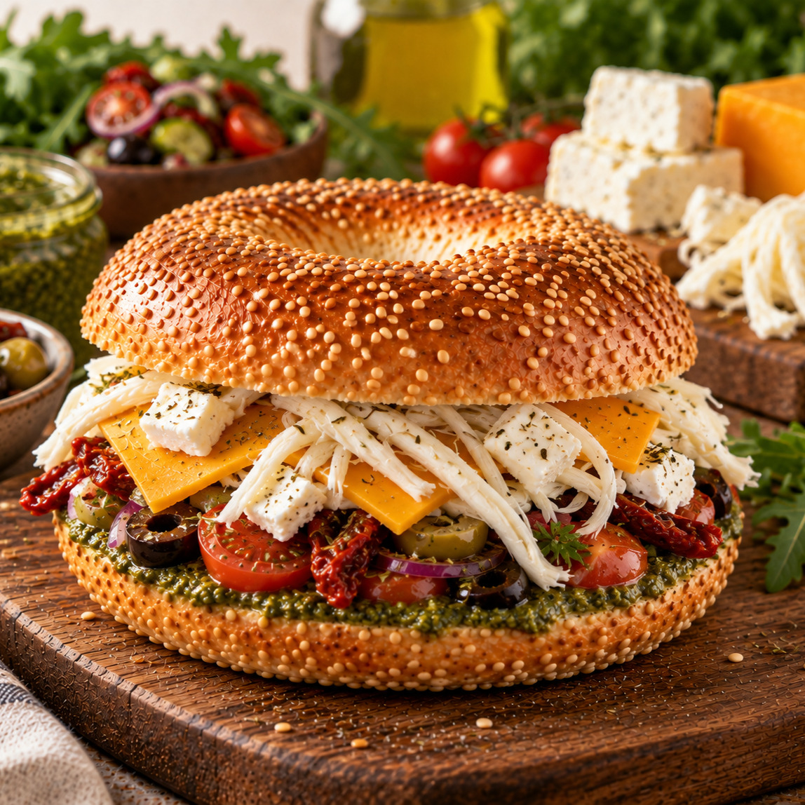 Çeçil Peynirli Bagel Sandviç