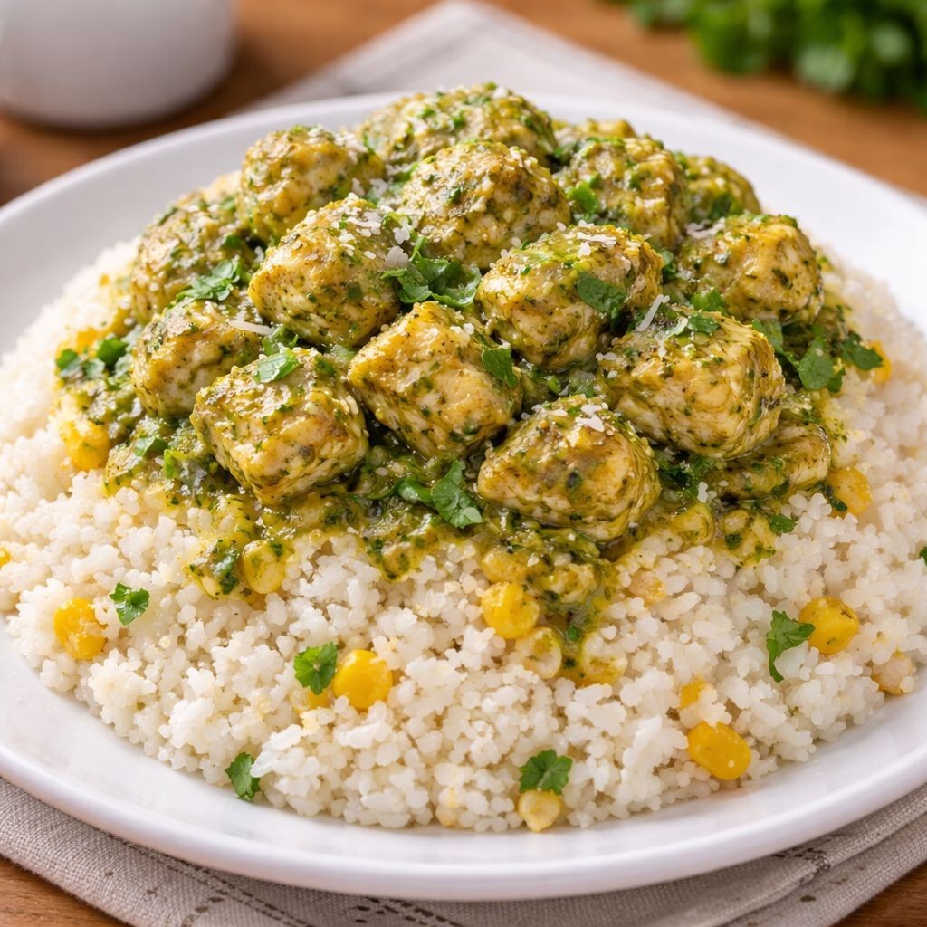 Pesto Soslu Tavuk Pilav