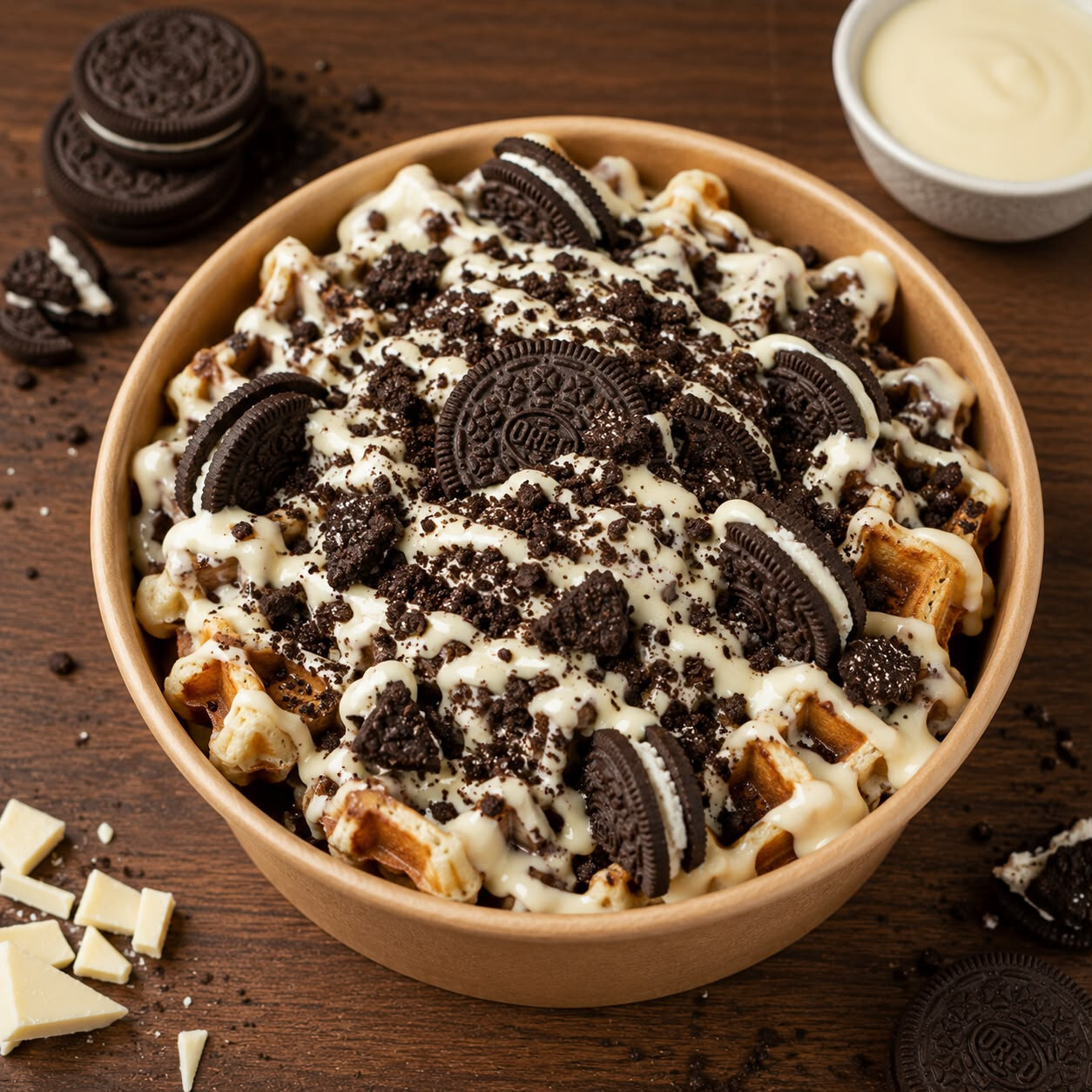 Premium Oreo Waffle Bowl