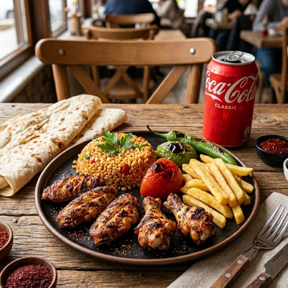 Izgara Karışık Kanat 3+3'lü Menü🍖🔥🍟🫓🥤