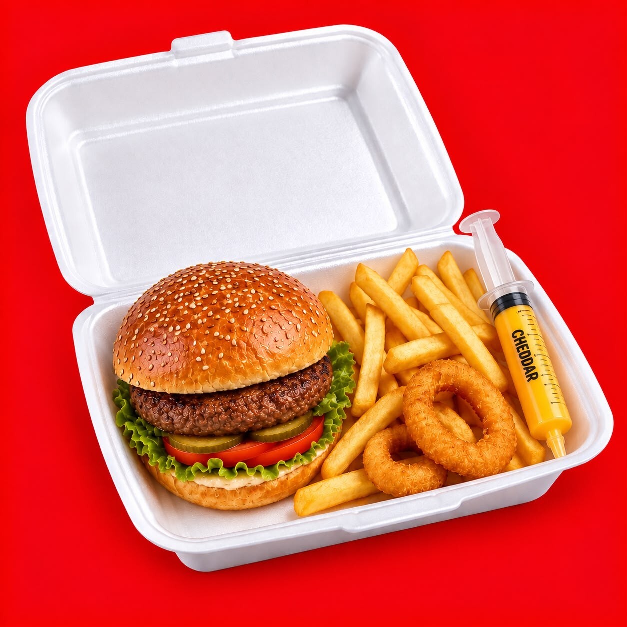 Chedar Şırıngalı Hamburger