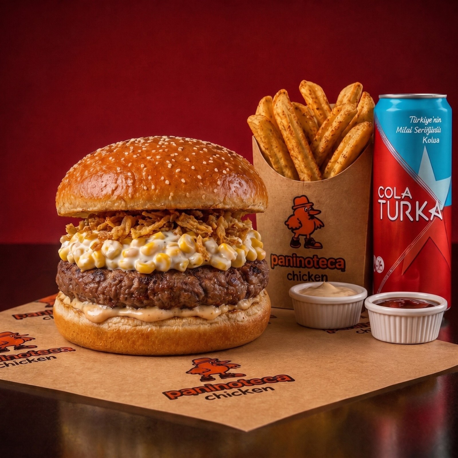 Golden Corn Burger Menü