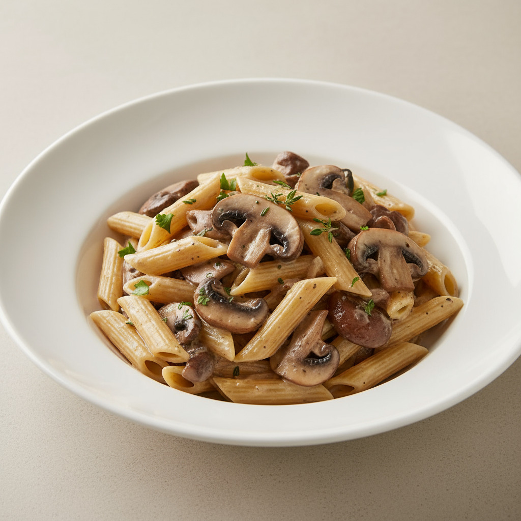Kremalı Mantarlı Penne
