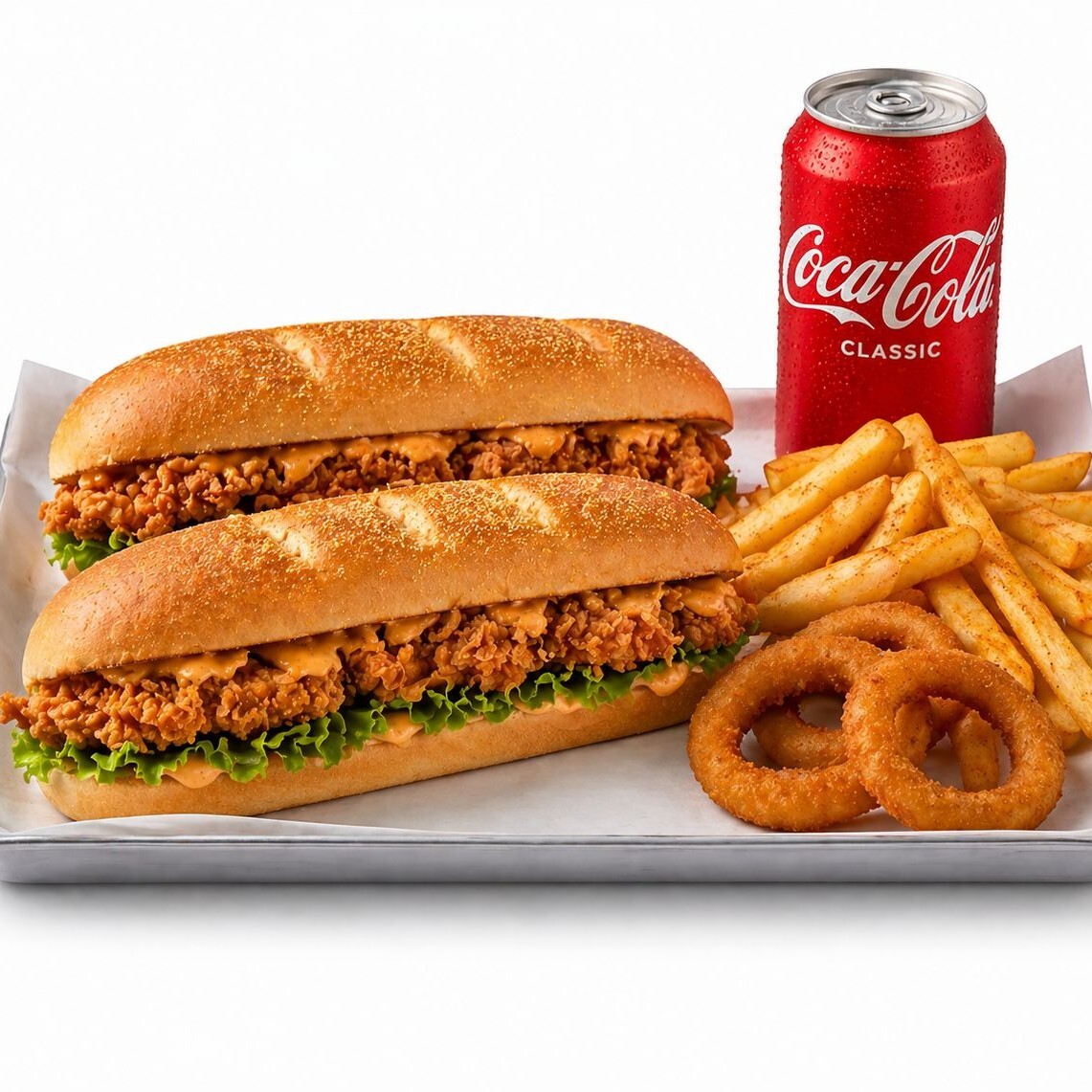 2’li Cheddar Cajun Sandwich Coca Cola Menü