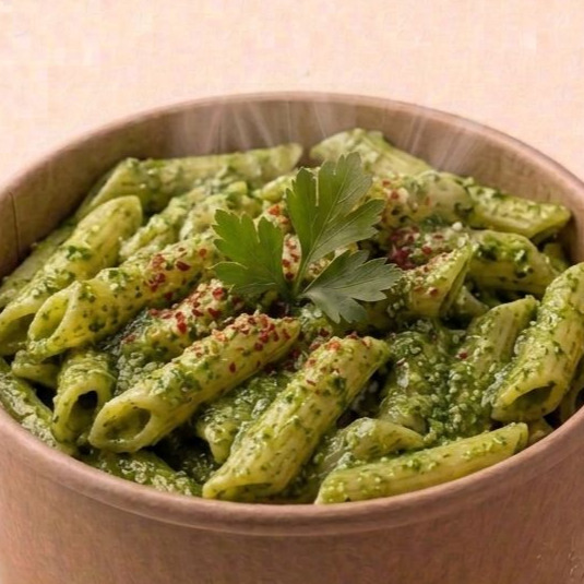 Kovada Pesto Soslu Tavuklu Makarna