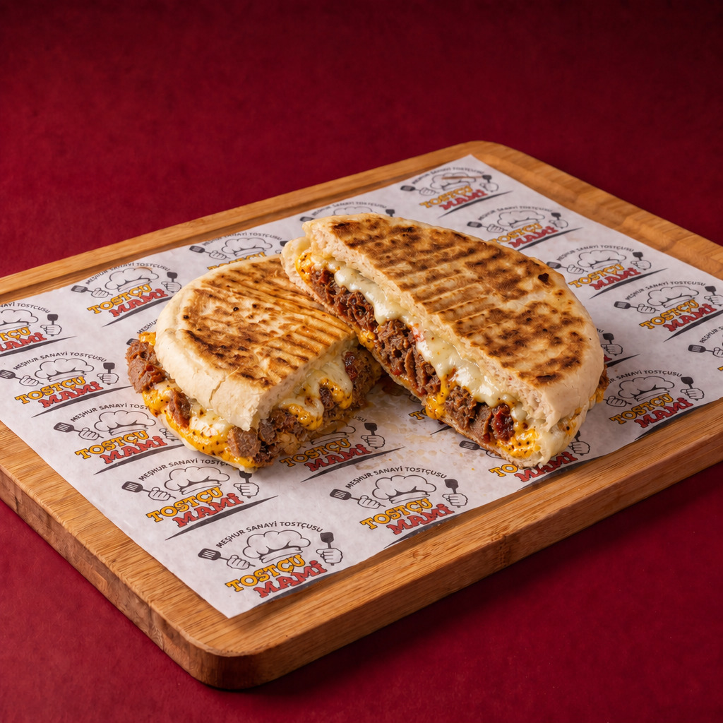 Bazlamalı Kavurmalı Yumurtalı Kaşarlı Tost