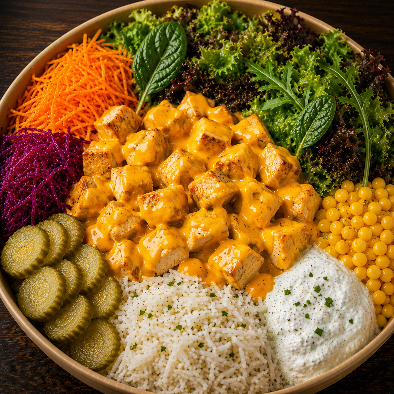 Cheddar Soslu Chicken Basmati Bowl