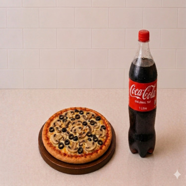 Küçük Boy Mantarlı Pizza & 1 lt İçecek
