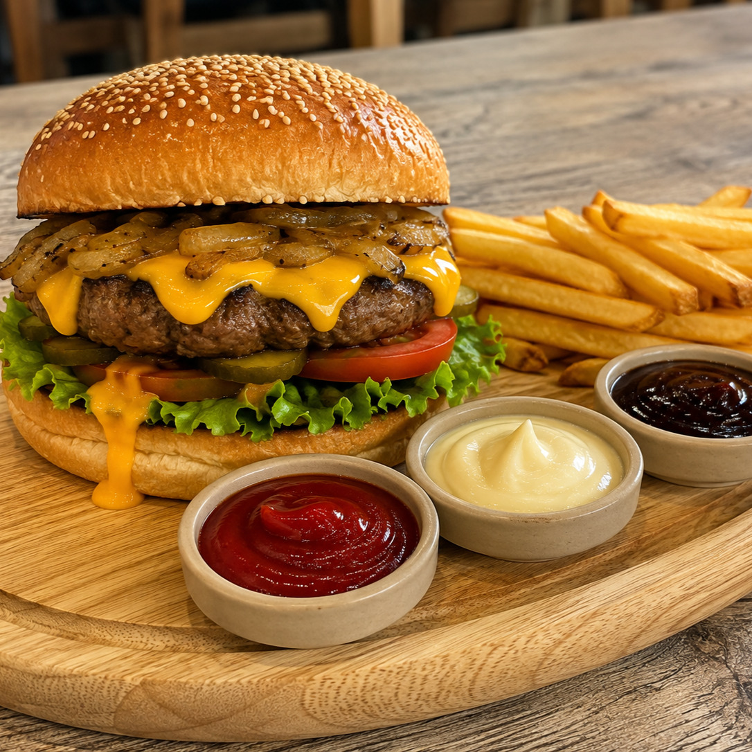Köz Patlıcanlı Burger Menü