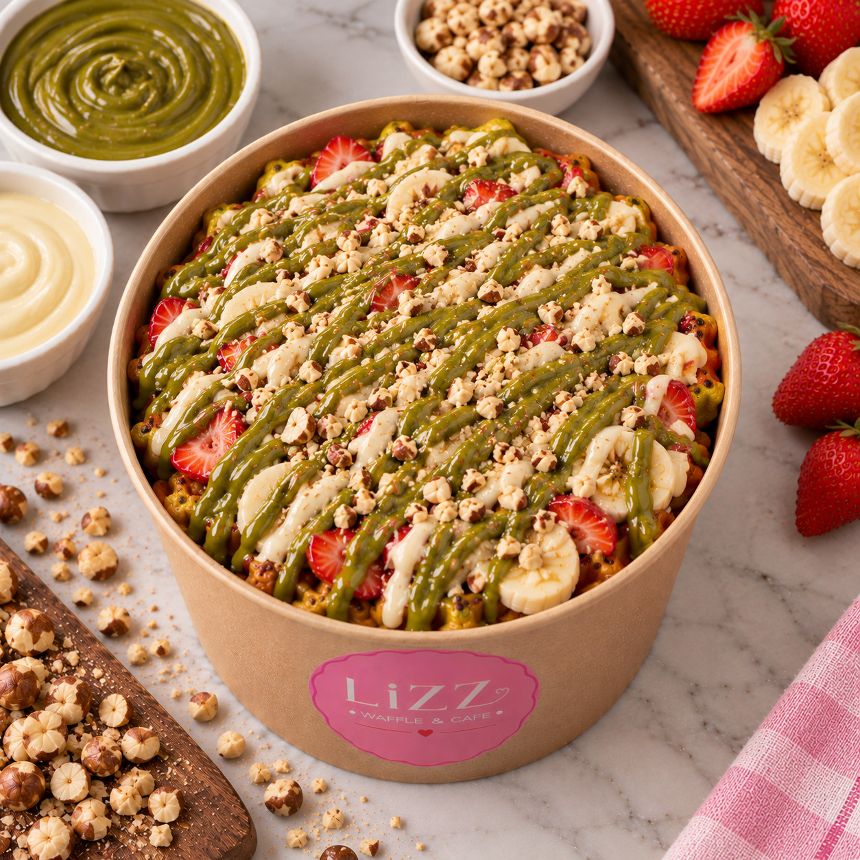Lizz Kova Fıstık Waffle