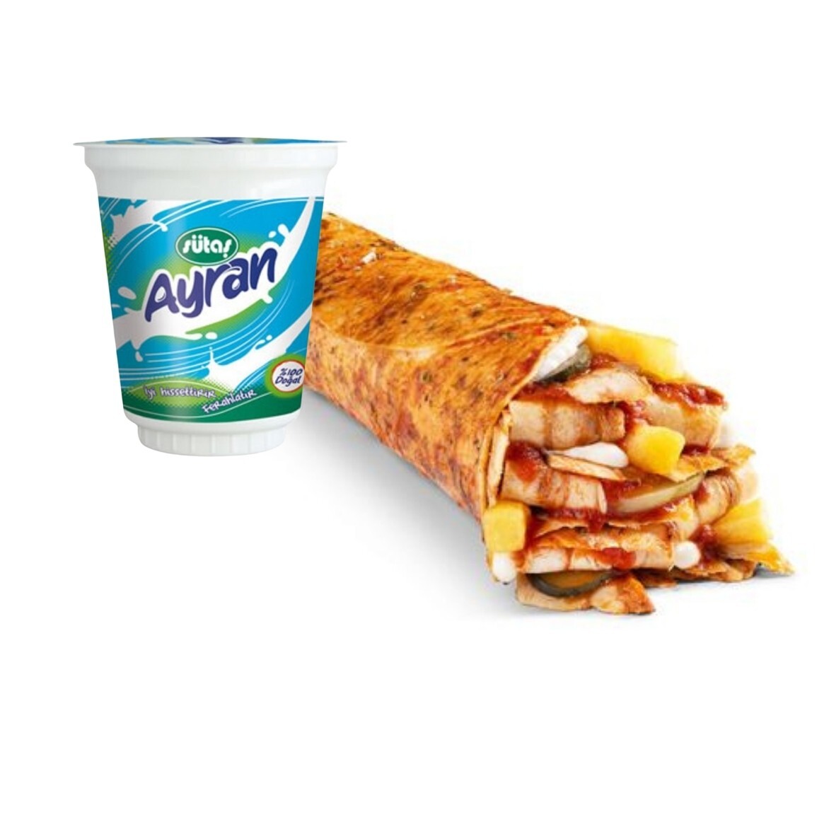 Ekonomik Tavuk Döner Dürüm Menü (XL)