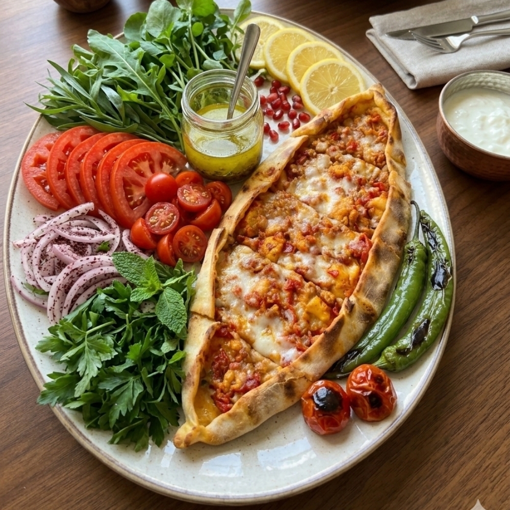 Tavuklu Kaşarlı Pide