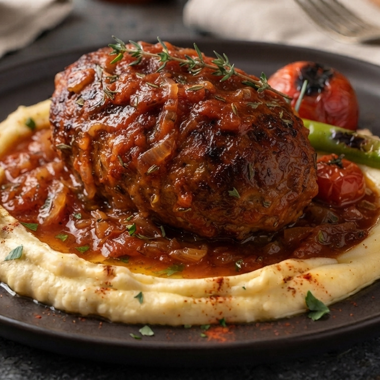 Patates Püresi Yatağında Rosto Köfte