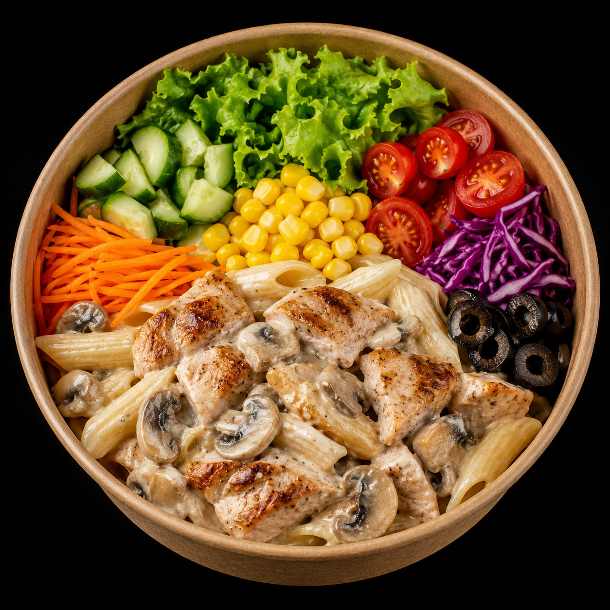 Krema Mantar Tavuklu Bowl