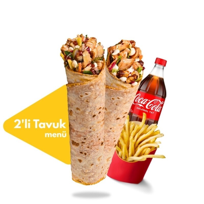 2'li Tavuk Döner Dürüm Menü