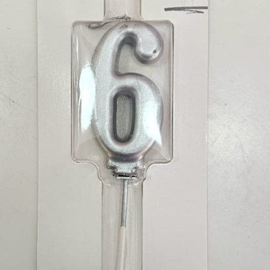 Gümüş Renk 6 Mum