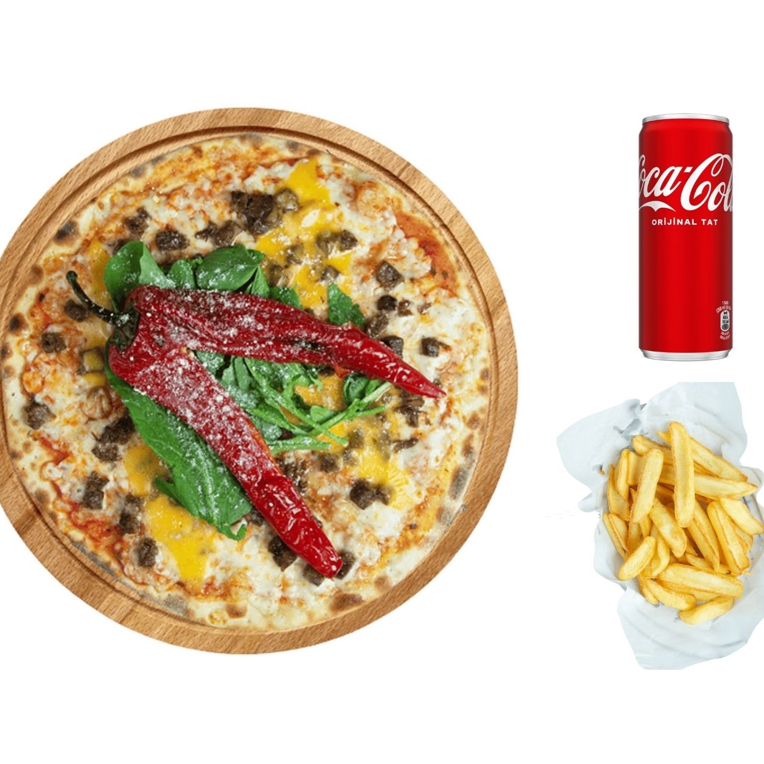 Cheddar Peynirli Kavurmalı Pizza (Büyük)