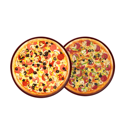 1 Pizza Karışık+1 Sucuk Pizza+2 Kola