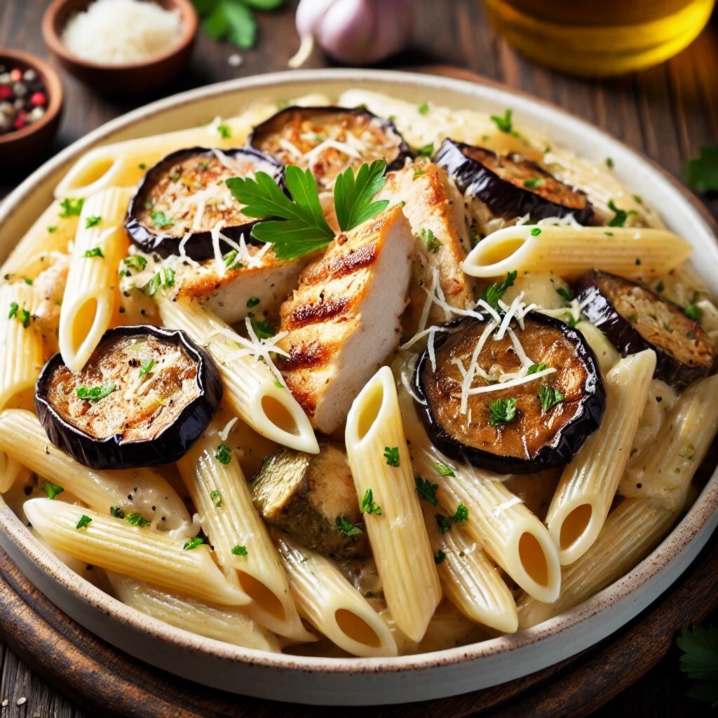 Köz Patlıcanlı Tavuklu Penne + İçecek (330 ml)