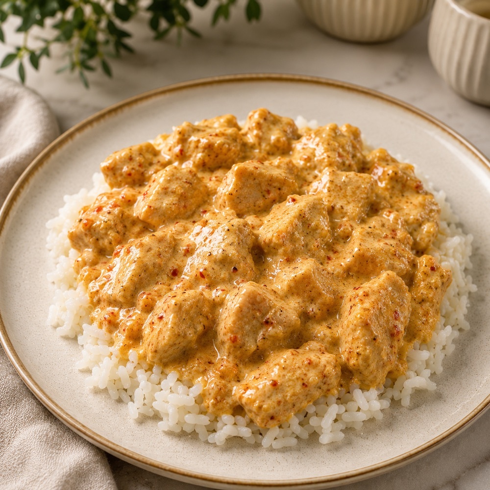 1.5X Pişiyo Soslu (Acılı Baharatlı) Soslu Tavuk Pilav